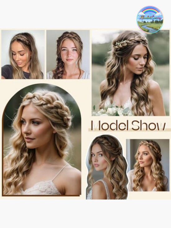 Handmade Braided Headbands Hair Hoops Elastic Stretch Headwrap